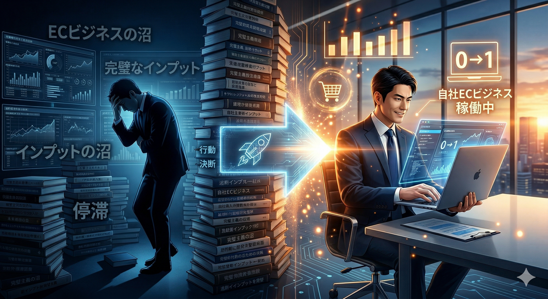 【論理的ゼロイチ達成術】インプットの沼から抜け出せ。会社員が副業EC（Shopify）で「完璧主義」を捨て、最短3週間で最初の成果を生み出すロードマップ