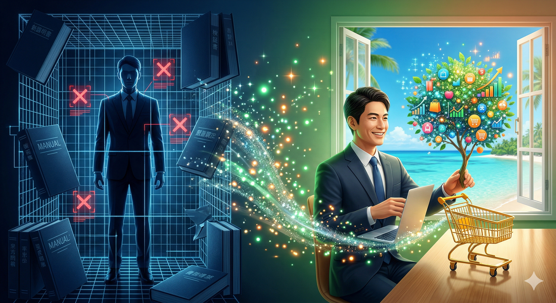 【論理的育成戦略】「減点されないための過剰管理」に縛られる会社員はなぜ副業で自滅するのか？娘の就職と子育ての反省から紐解く、副業EC（Shopify）を自立させる伴走ロードマップ