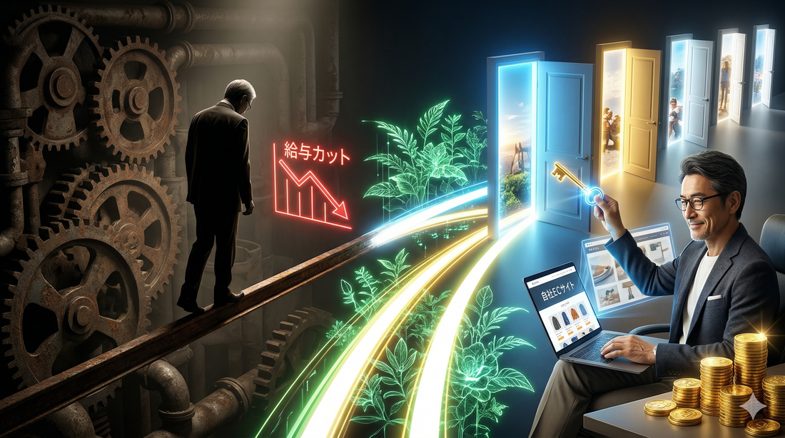 【定年後の生存論理戦略】60歳で「給与3割減」を受け入れるしかない会社員の悲劇。副業EC（Shopify）で自らの収入源と“圧倒的な選択肢”を構築するロードマップ