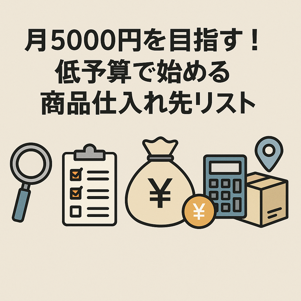 月5000円を目指す！低予算で始める商品仕入れ先リスト